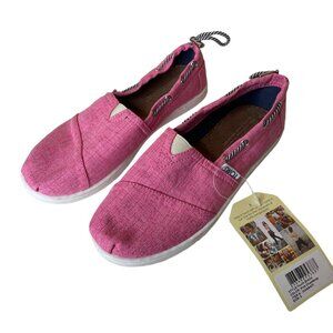 Toms Pink Chambray Bimini Shoes Youth Girls Size 5 Flaws